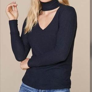 NWT LNA Brushed Detached Turtleneck Navy size XS